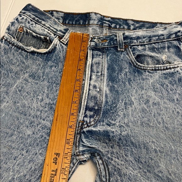 VINTAGE 80’s LEVI’S 501 MADE IN USA ACID WASH GRUNGE DENIM JEANS - Picture 13 of 16